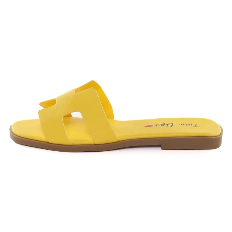 Brentwood Slide Sandal Yellow sold by Two Lips