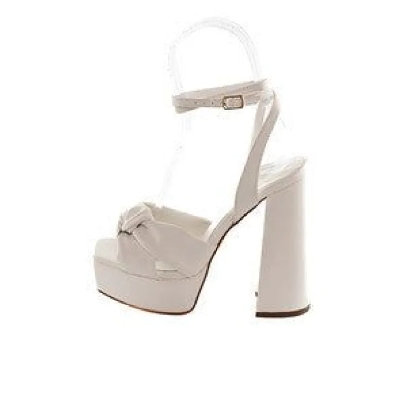 San Juan Ankle Wrap Chunky Platform White sold by Two Lips