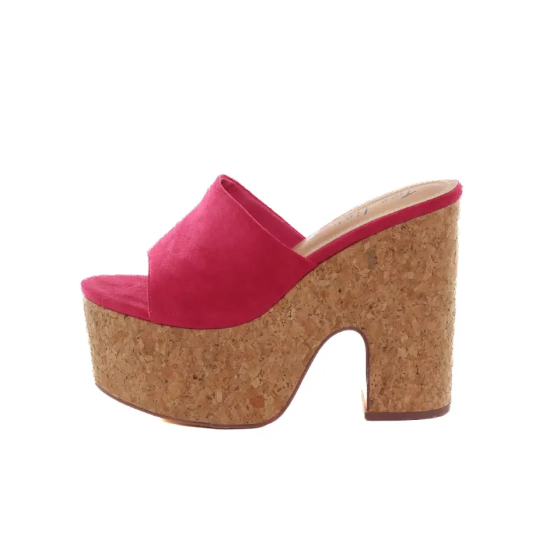 Miami Wedge Heel Sandal Fuchsia sold by Two Lips