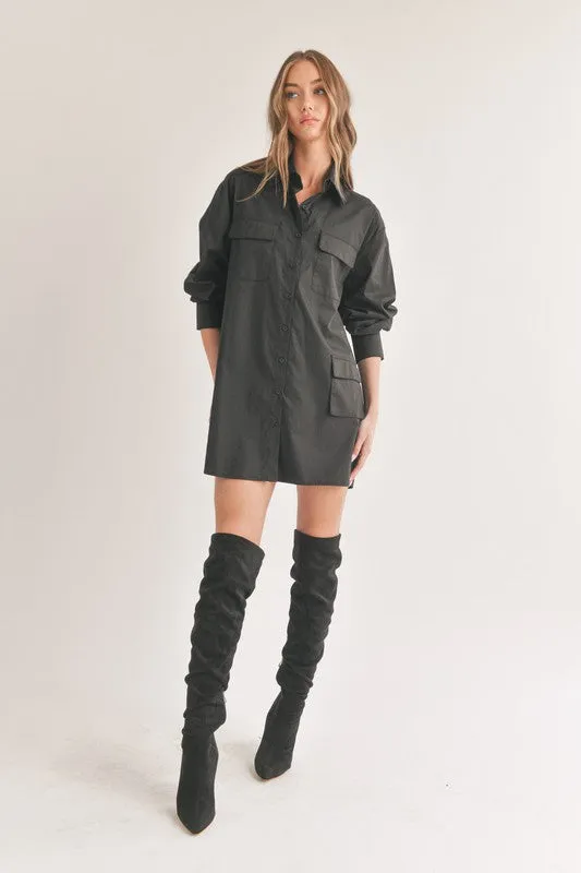 Button Down Tunic Shirt With Front Pockets sold by U-NI-TY