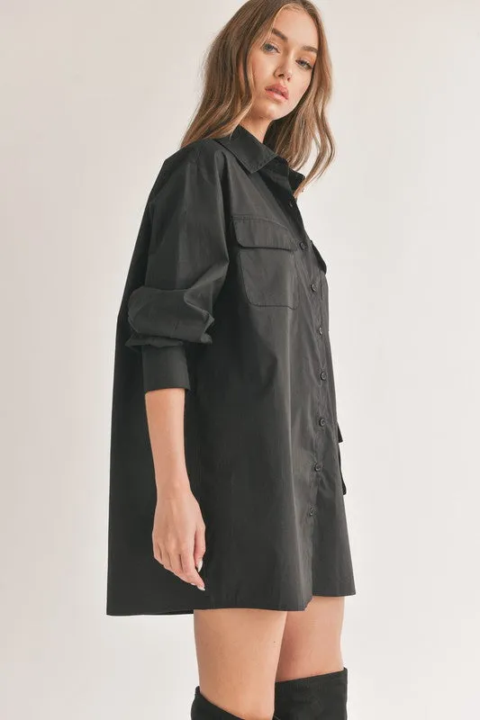 Button Down Tunic Shirt With Front Pockets sold by U-NI-TY product image thumbnail 2