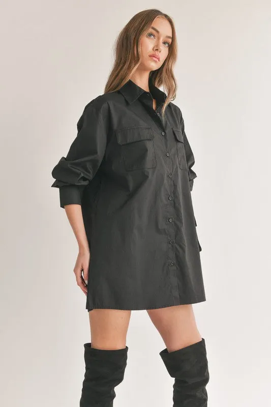 Button Down Tunic Shirt With Front Pockets sold by U-NI-TY product image thumbnail 3