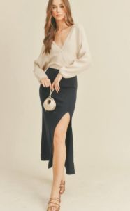 Side Draped Knit Maxi Dress sold by U-NI-TY