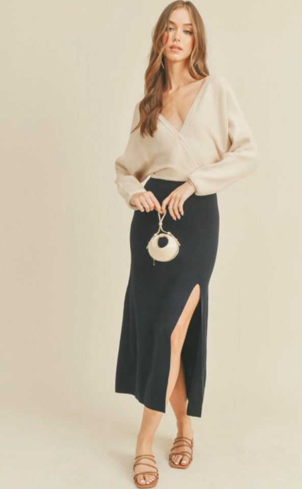 Side Draped Knit Maxi Dress sold by U-NI-TY