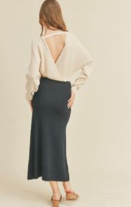 Side Draped Knit Maxi Dress sold by U-NI-TY