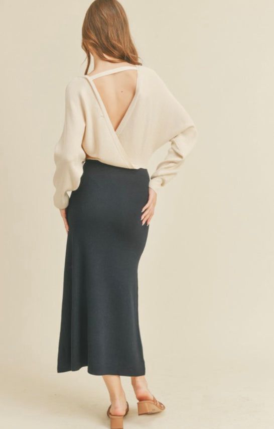 Side Draped Knit Maxi Dress sold by U-NI-TY product image thumbnail 5