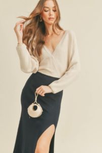 Side Draped Knit Maxi Dress sold by U-NI-TY