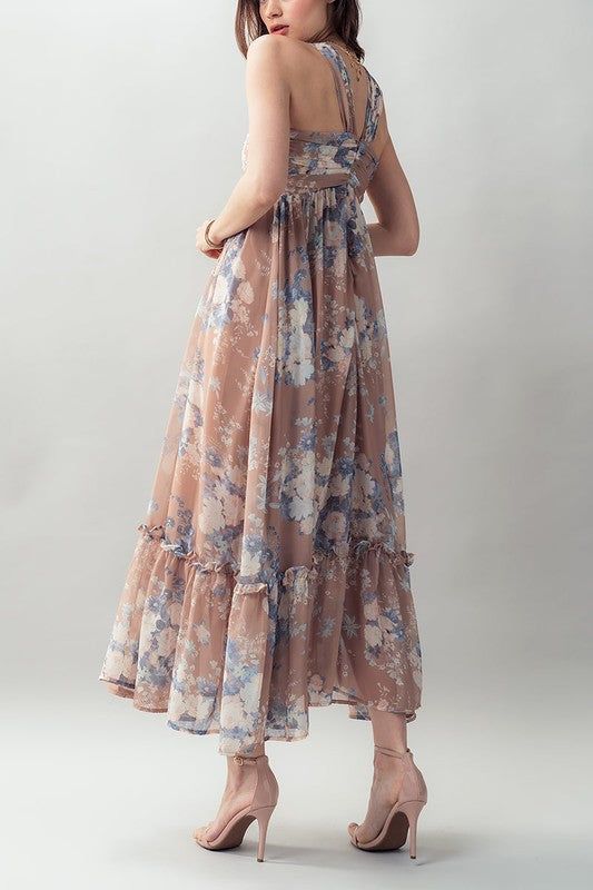 Floral Halter Ruffle Maxi Dress sold by U-NI-TY product image thumbnail 5