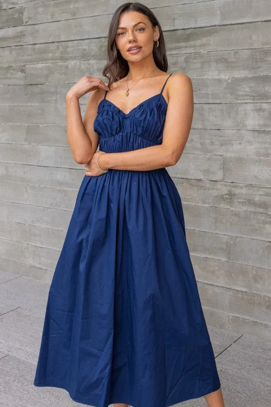 Monique Poplin Ruched Midi Dress sold by U-NI-TY product image thumbnail 5