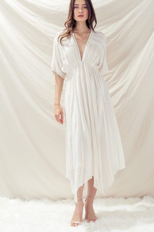 Shimmer Stripe Asymmetrical Maxi Dress sold by U-NI-TY product image thumbnail 8