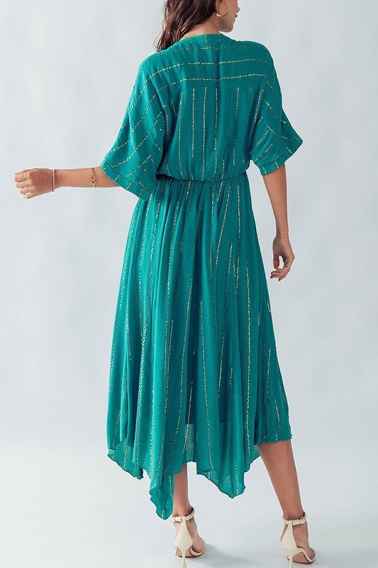 Shimmer Stripe Asymmetrical Maxi Dress sold by U-NI-TY product image thumbnail 6