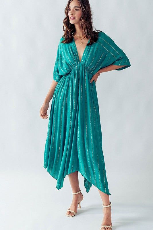 Shimmer Stripe Asymmetrical Maxi Dress sold by U-NI-TY product image thumbnail 2
