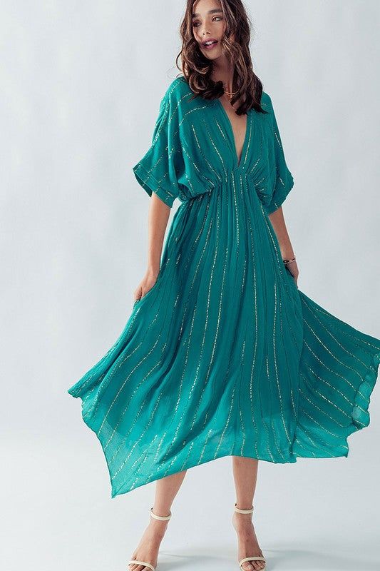 Shimmer Stripe Asymmetrical Maxi Dress sold by U-NI-TY product image thumbnail 3