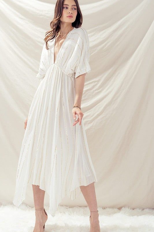 Shimmer Stripe Asymmetrical Maxi Dress sold by U-NI-TY product image thumbnail 7