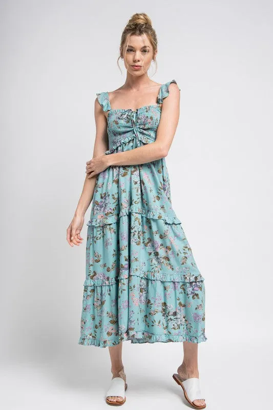 Sage Floral Midi Dress sold by U-NI-TY