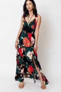 Halter Neck Floral Print Maxi Dress sold by U-NI-TY