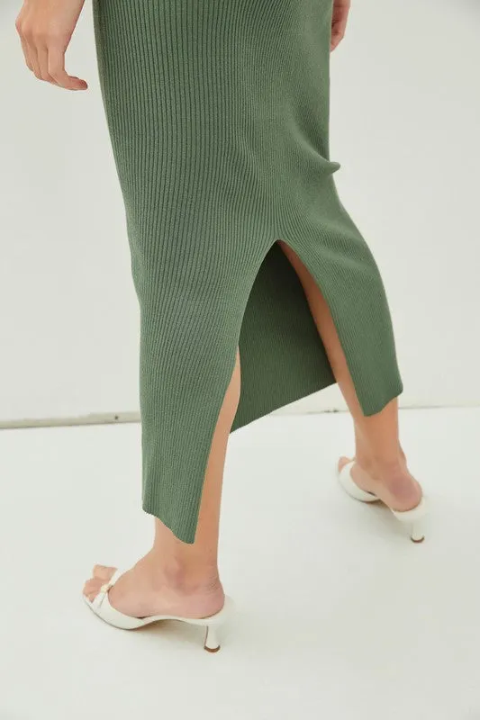 Ribbed Tube Slit Midi Dress sold by U-NI-TY product image thumbnail 4