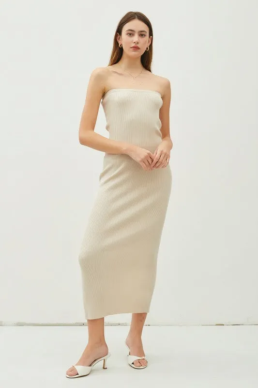 Ribbed Tube Slit Midi Dress sold by U-NI-TY product image thumbnail 5