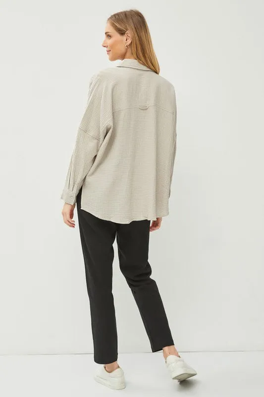 Cotton Gauze Button Down Shirt sold by U-NI-TY product image thumbnail 2