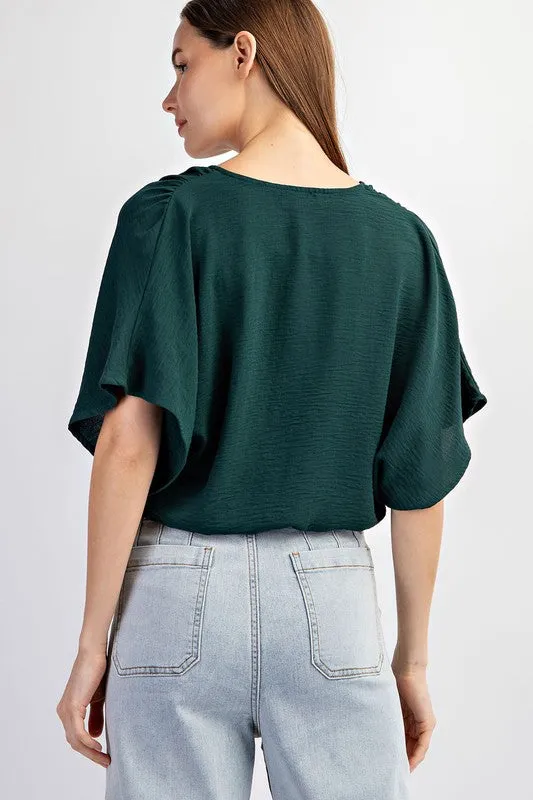 Solid Surplice Short Sleeve Top sold by U-NI-TY product image thumbnail 5