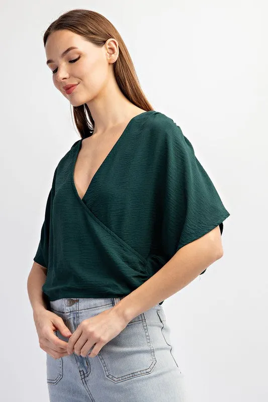 Solid Surplice Short Sleeve Top sold by U-NI-TY product image thumbnail 3