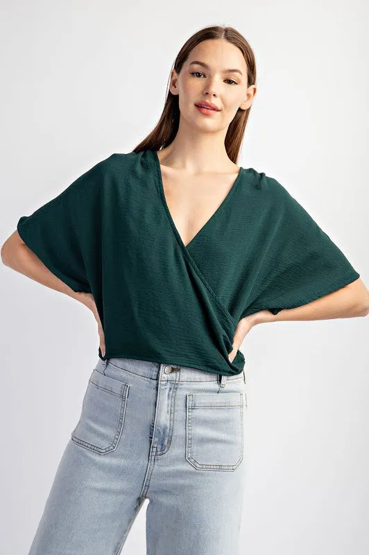 Solid Surplice Short Sleeve Top sold by U-NI-TY product image thumbnail 2