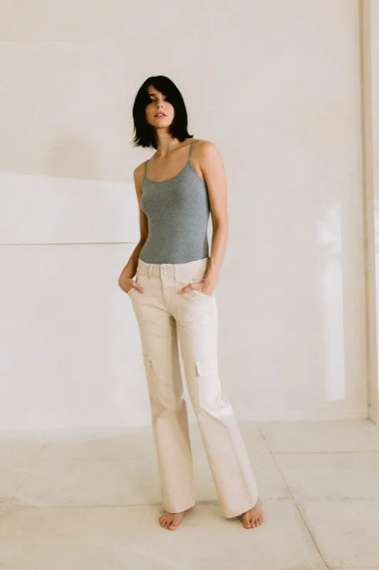 Mid Rise Slim Bootcut Cargo Pants sold by U-NI-TY