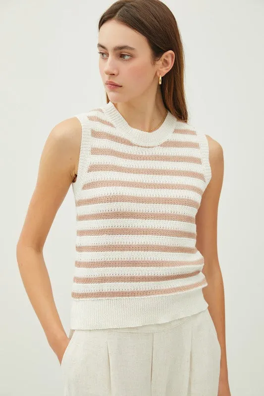 Striped Crew Neck Knit Tank sold by U-NI-TY product image thumbnail 3