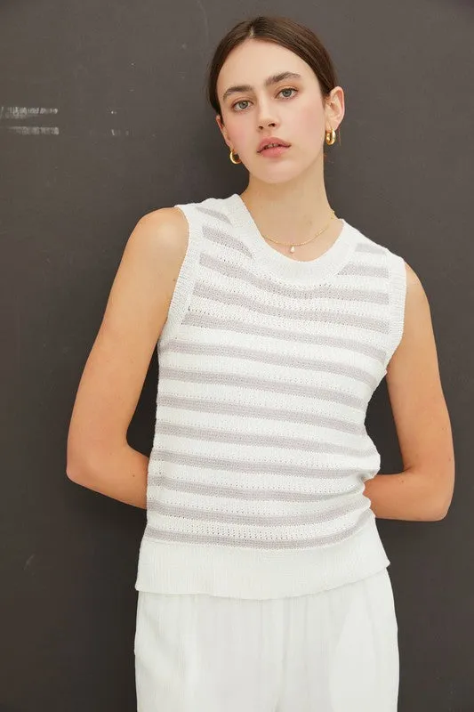 Striped Crew Neck Knit Tank sold by U-NI-TY product image thumbnail 5