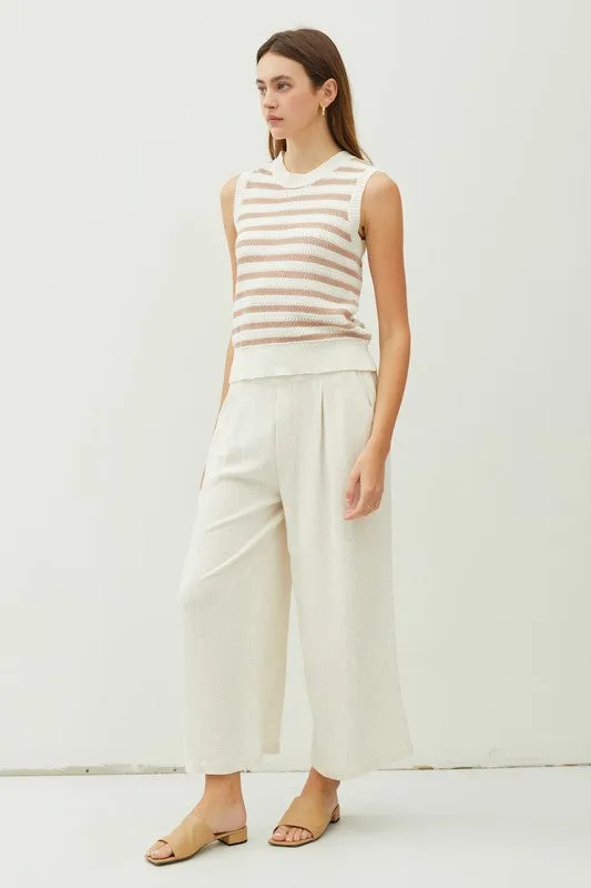 Striped Crew Neck Knit Tank sold by U-NI-TY