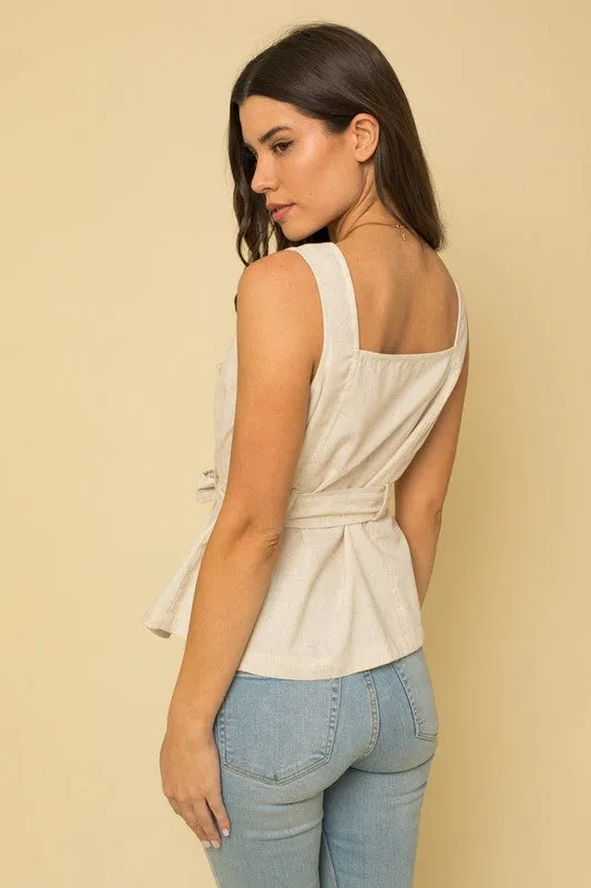 Sleeveless Square Neck Button Up sold by U-NI-TY product image thumbnail 4