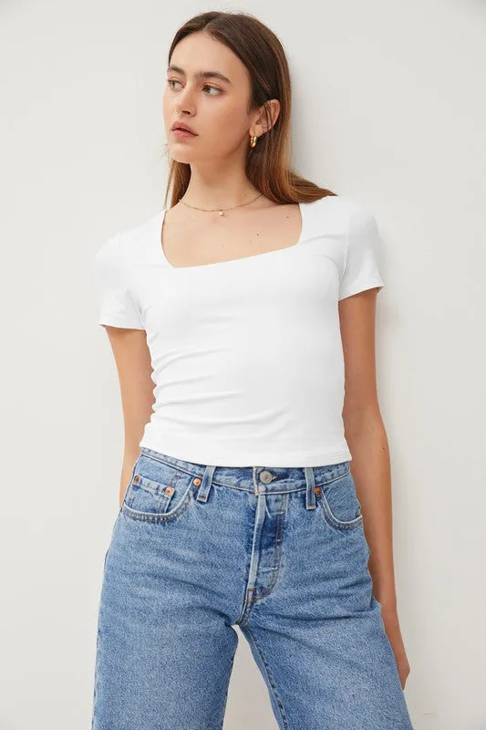 Basic Square Neck Short Sleeve Top sold by U-NI-TY product image thumbnail 4