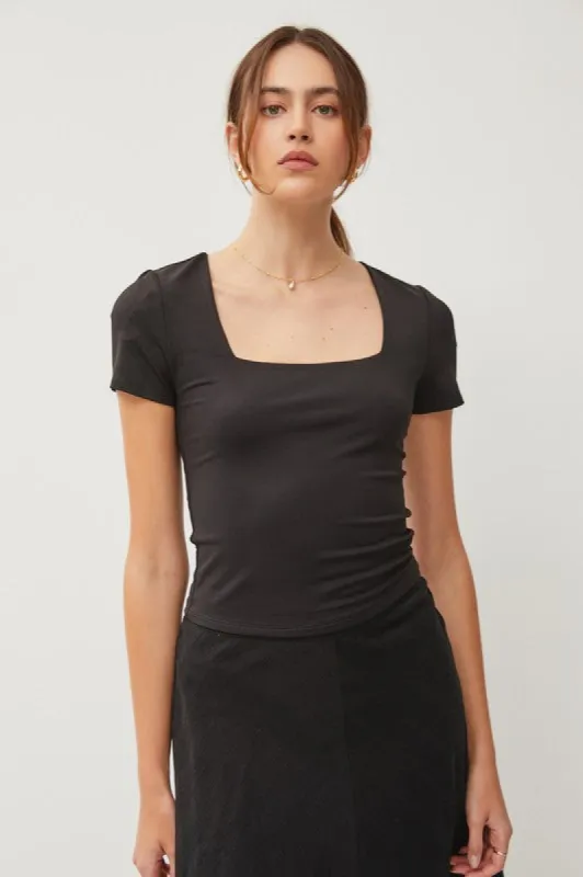 Basic Square Neck Short Sleeve Top sold by U-NI-TY