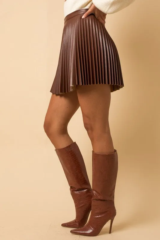 Pleated Faux Leather Skirt sold by U-NI-TY product image thumbnail 4