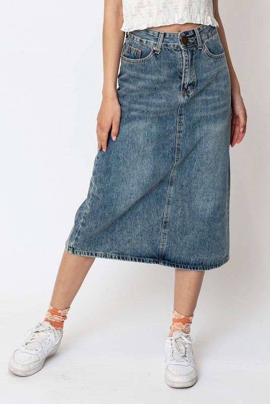 Denim Midi Skirt sold by U-NI-TY product image thumbnail 3