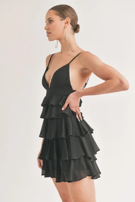 Chiffon Tier Ruffled Mini Dress sold by U-NI-TY product image thumbnail 4