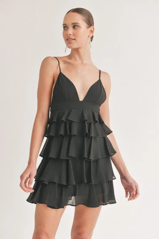 Chiffon Tier Ruffled Mini Dress sold by U-NI-TY product image thumbnail 2
