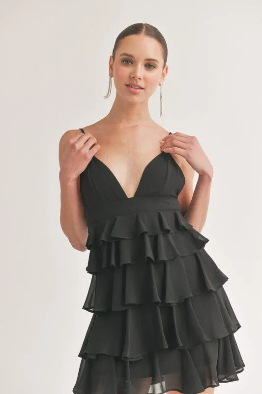 Chiffon Tier Ruffled Mini Dress sold by U-NI-TY product image thumbnail 3