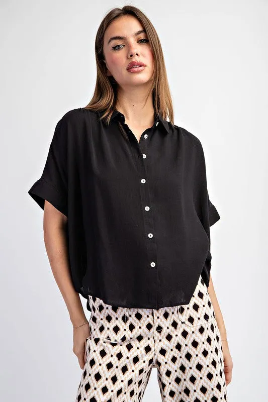 Button Front Crop Blouse Top sold by U-NI-TY product image thumbnail 5