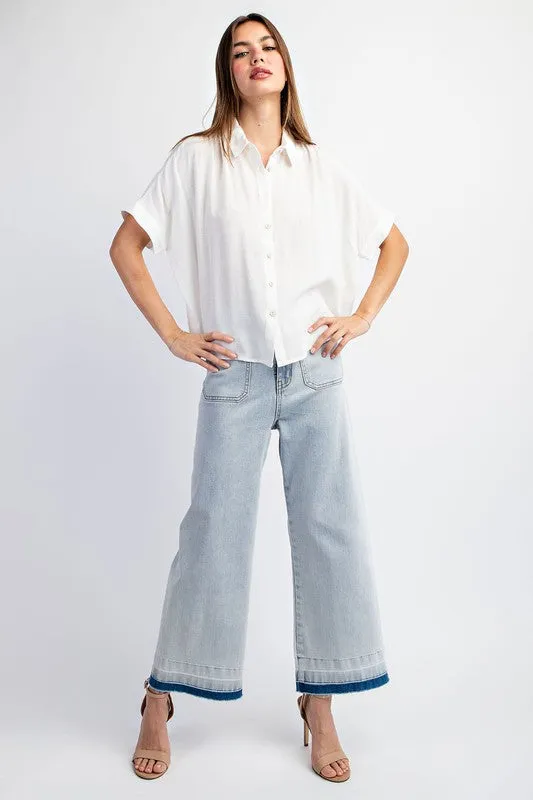 Button Front Crop Blouse Top sold by U-NI-TY product image thumbnail 4