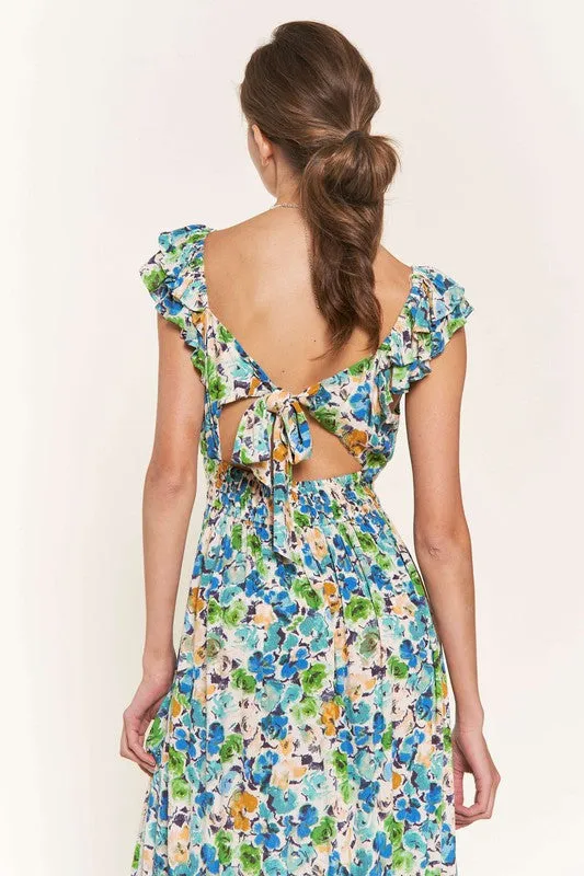 Blue Flower Midi Dress sold by U-NI-TY product image thumbnail 4
