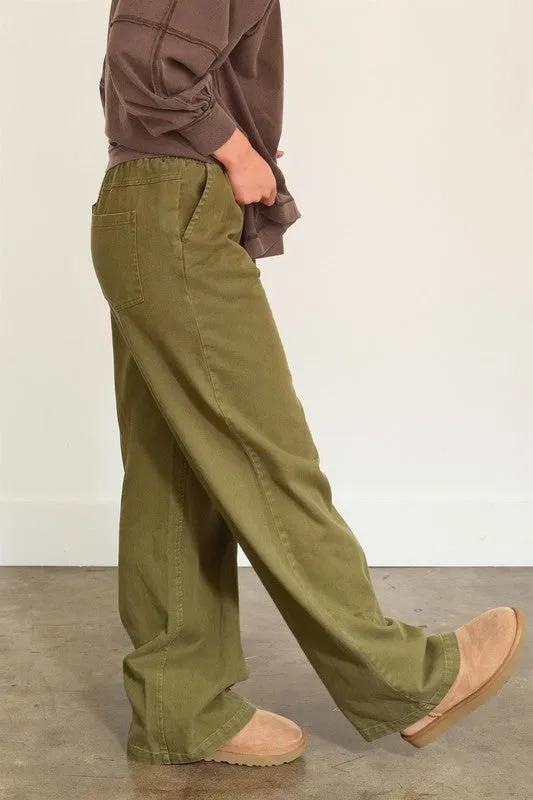 Elastic High Waist Wide Leg Pants sold by U-NI-TY