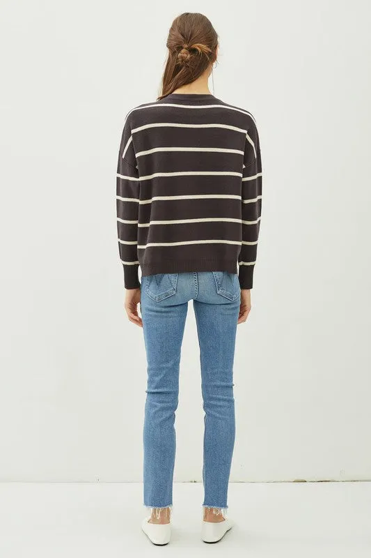 Stripe Crewneck Long Sleeve Boxy Sweater sold by U-NI-TY product image thumbnail 3