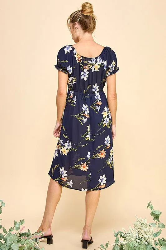 Floral Dress With Short Sleeves sold by U-NI-TY product image thumbnail 3