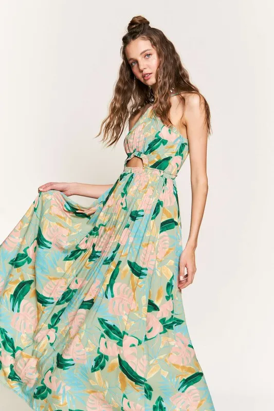 Sage Floral Maxi Dress sold by U-NI-TY