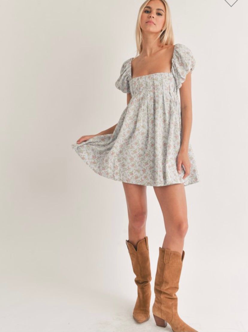 Floral Print Puff Sleeve Dress sold by U-NI-TY product image thumbnail 6