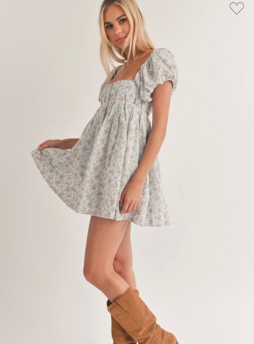 Floral Print Puff Sleeve Dress sold by U-NI-TY