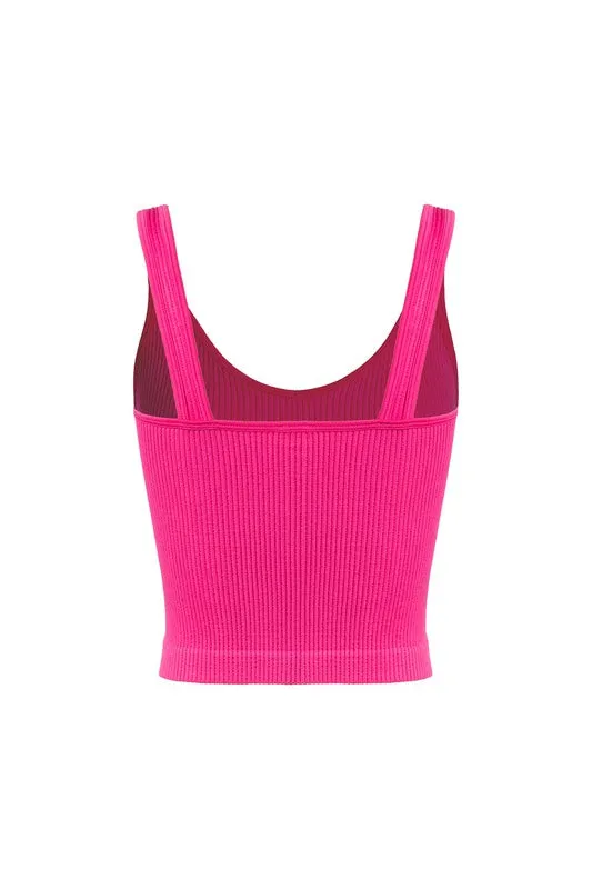 V Neck Thick Rib Crop Tank sold by U-NI-TY product image thumbnail 2