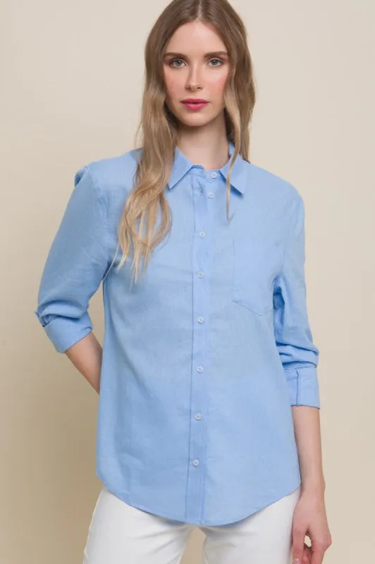 Linen Button Front Classic Shirt sold by U-NI-TY
