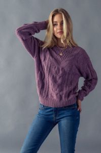 Chunky Cable Knit Pointelle Cut Out Sweater (4 colours) sold by U-NI-TY